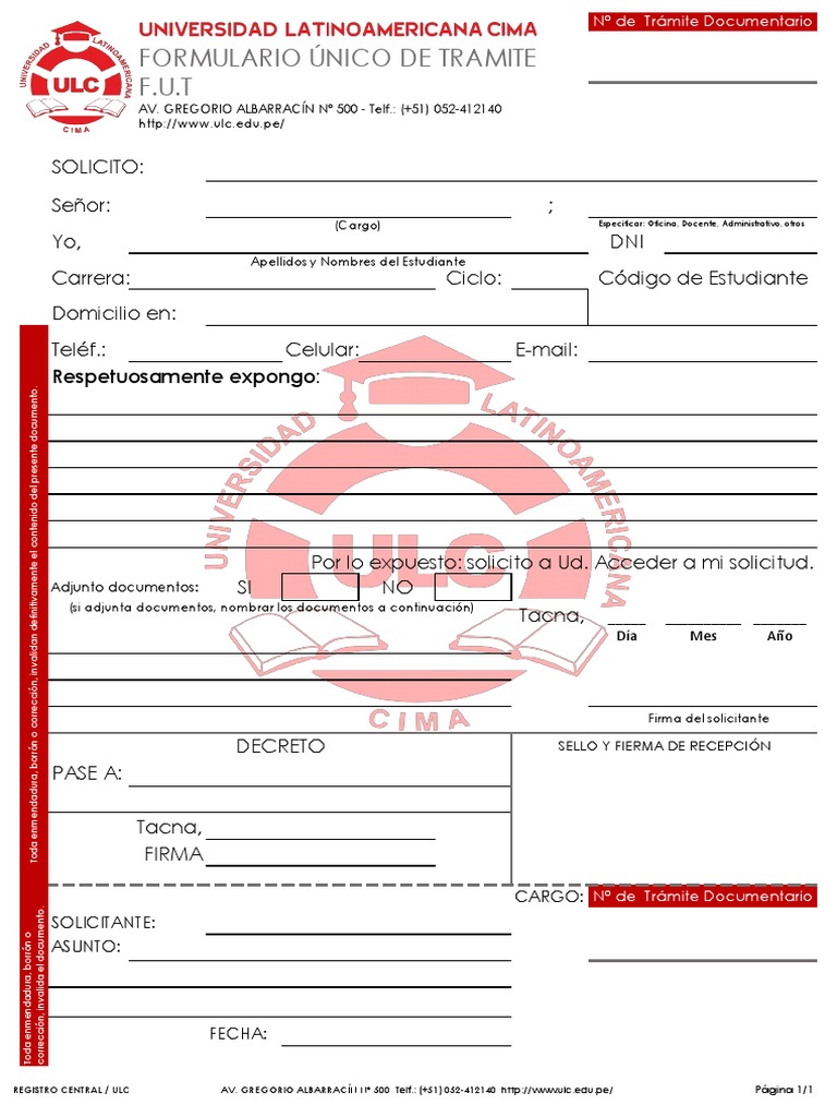 Solicitud ULC 109 Formulario PDF | PDF