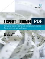 Acaps Expert Judgment - Summary August 2017