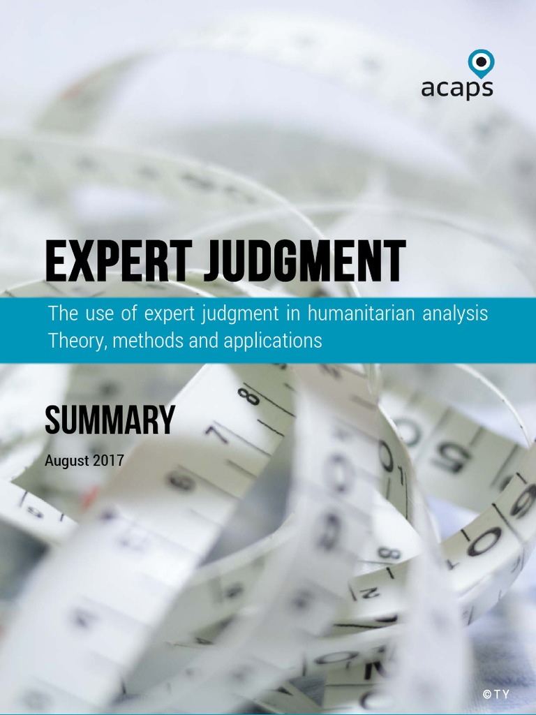 Acaps Expert Judgment - Summary August 2017 | PDF | Expert ...