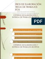 Criterios de Elaboración y Entrega de Trabajos Escritos