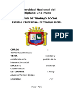 Calidad y Excelencia en La Gestión de La Intervención Socia