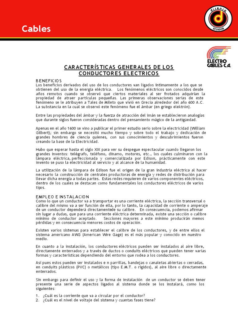 Electro Cables PDF | PDF | Cobre | Electricidad