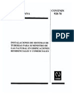 928-78 INSTALACIONES SISTEMAS TUBERIAS SUMINISTRO GAS NATURAL EDIFICACIONES RESIDENCIALES COMERCIALES.pdf