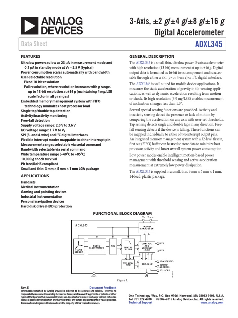 ADXL345 Unlocked | PDF | Accelerometer | Bandwidth (Signal Processing)