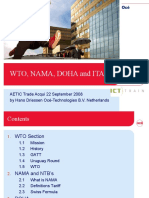 Wto, Nama, Doha and Ita: AETIC Trade Acqui 22 September 2008 by Hans Driessen Océ-Technologies B.V. Netherlands