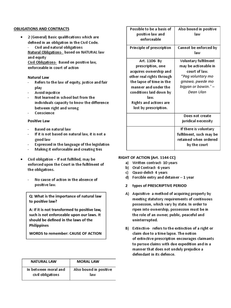 Obligations and Contracts Overview | PDF | Negligence | Indemnity