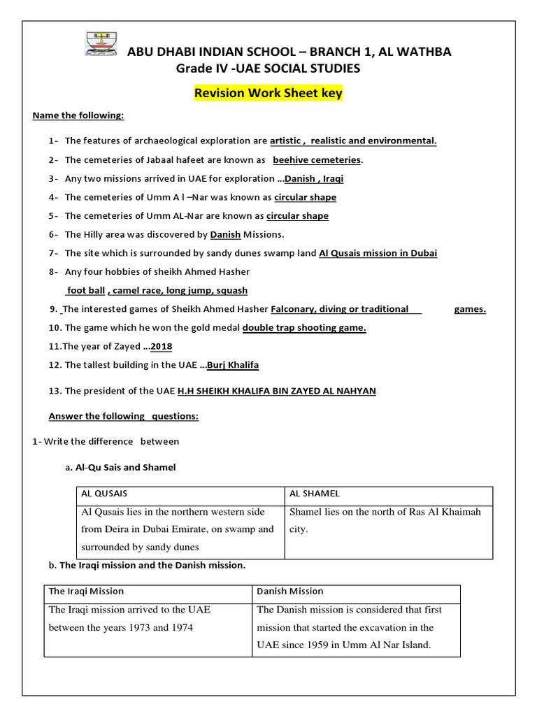 4 usst worksheet 2 key pdf united arab emirates arabian peninsula
