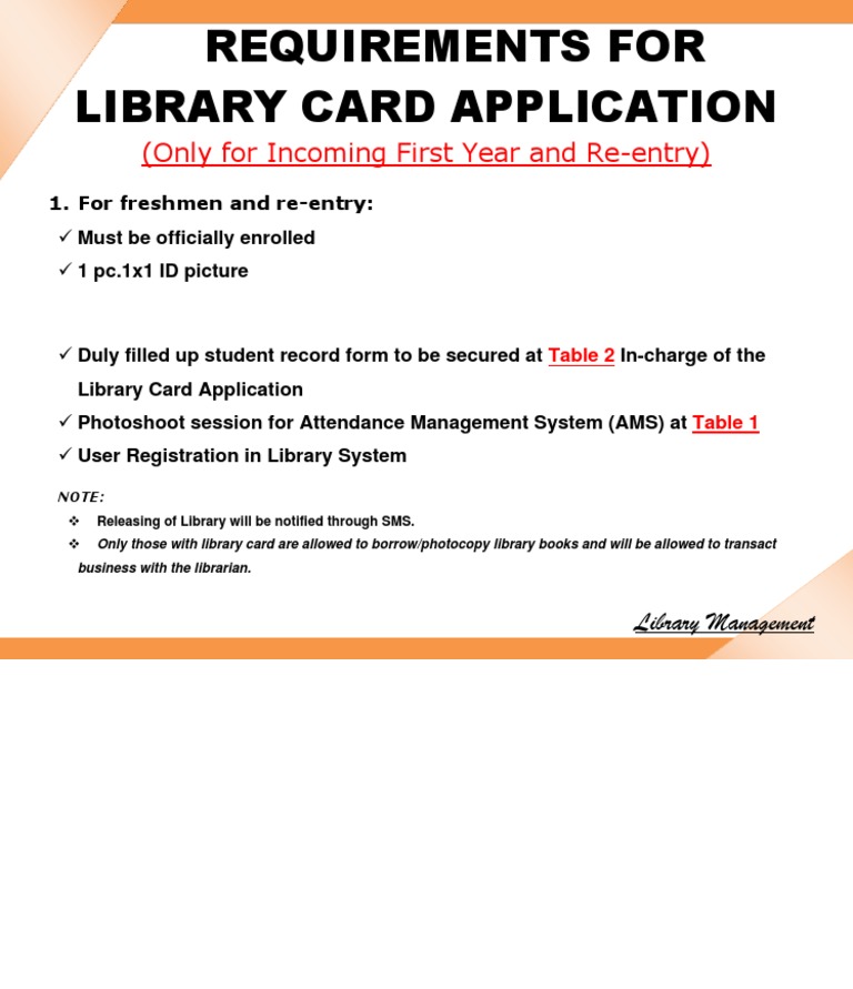 Library Card Application Requirements | PDF