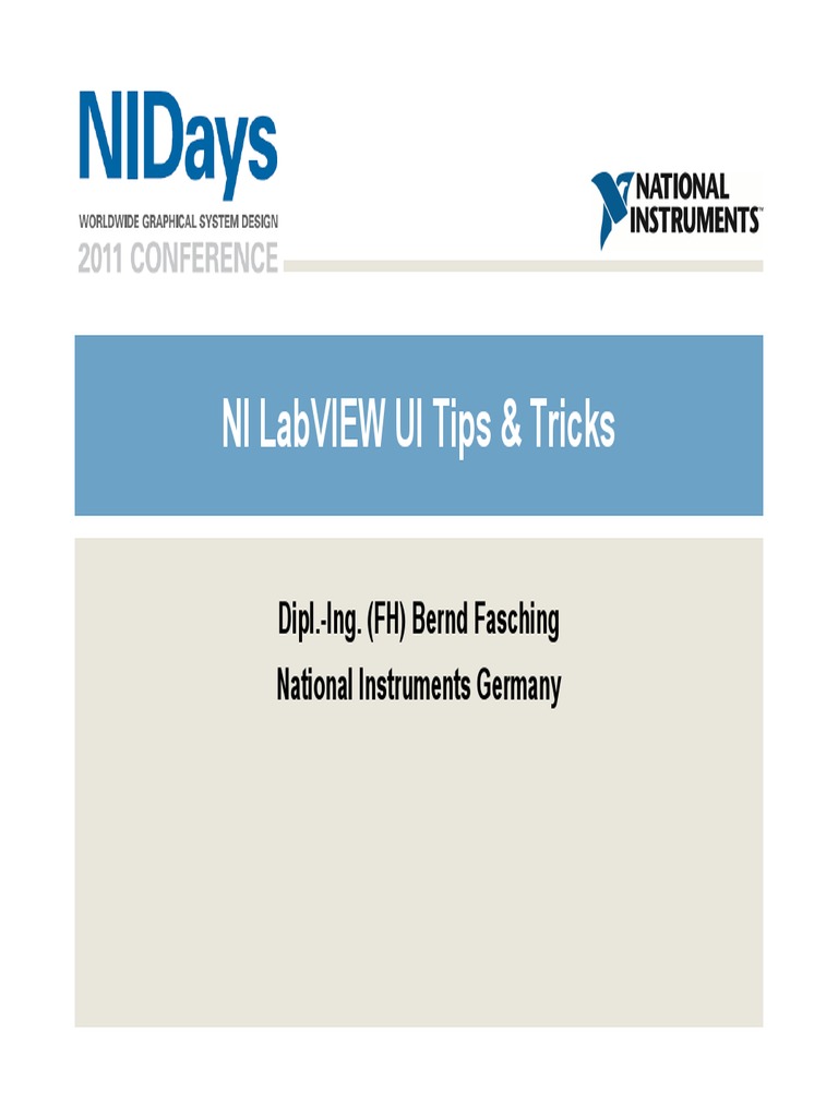 LabVIEW UI Tips & Tricks for Desktop, Touch, and Kiosk Apps | PDF ...