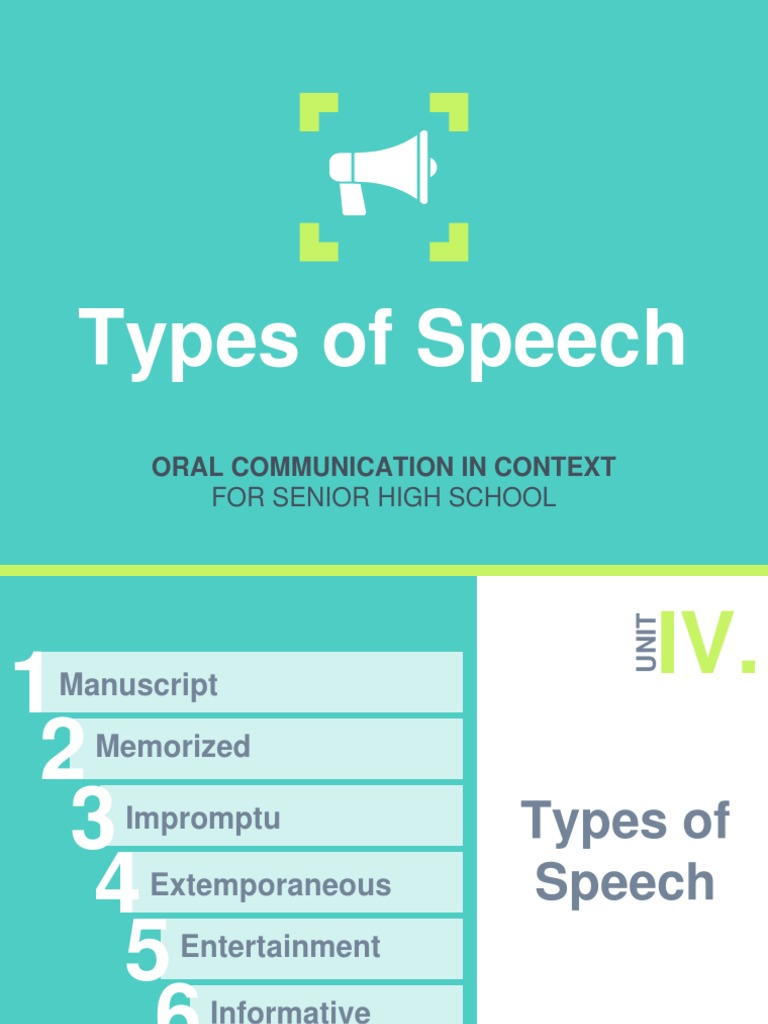 Types of Speech in Oral Communication | PDF | Question | Social ...