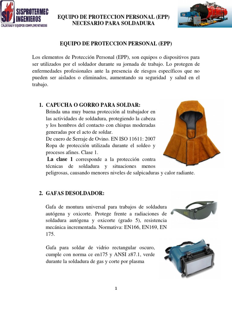 Equipo de Proteccion Personal | PDF | Soldadura | Construcción