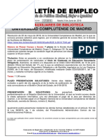 137 - 18 Boletin Informativo Empleo Publico Escala Auxiliares de Biblioteca Universidad Complutense de Madrid 6-06-2018