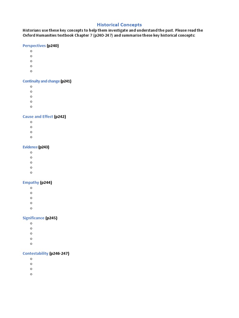 Historical Concepts Ch7 | PDF | Historian | Psychological Concepts