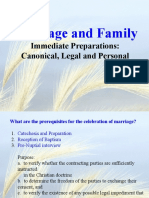 Marriage and Family: Immediate Preparations: Canonical, Legal and Personal