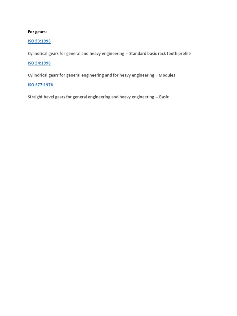 Cylindrical Gears For General and Heavy Engineering Standard Basic