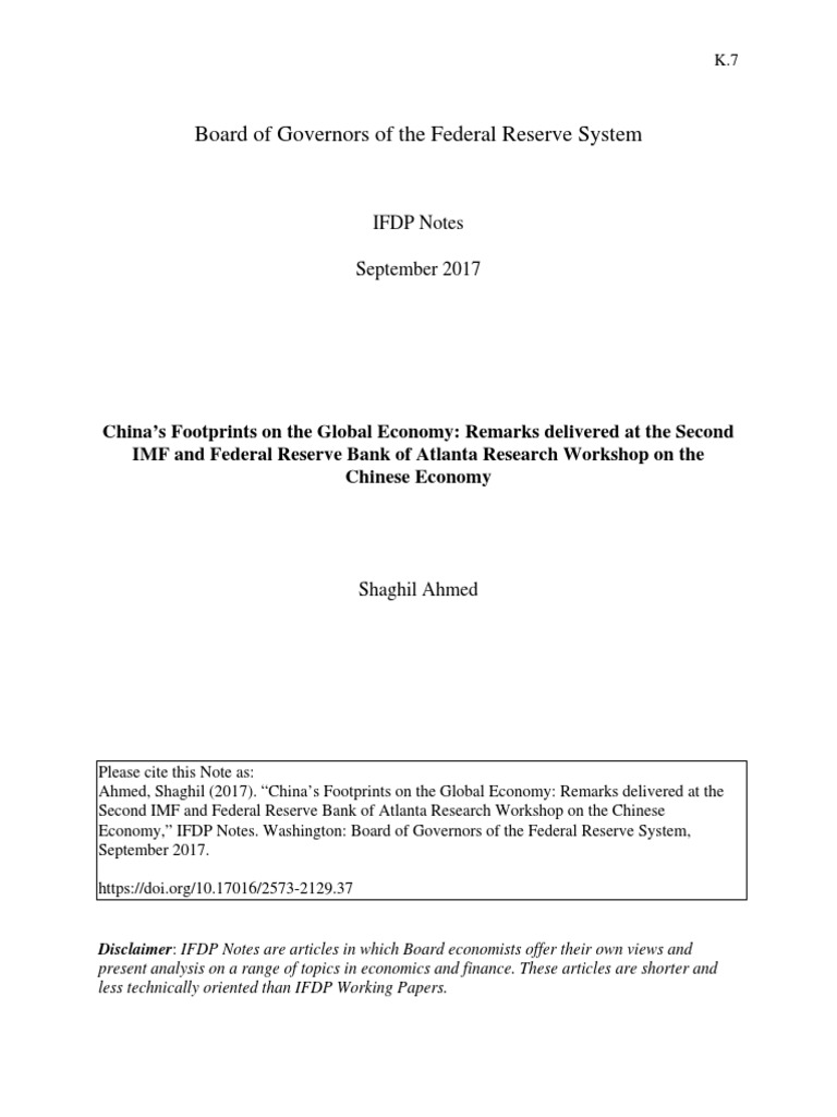 China's Global Economic Impact Analysis | PDF | Financial Crisis Of ...
