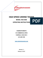 High Speed Unwind Tester: MODEL HSU-2000 Operating Instructions