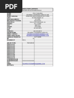 Planilha Dados Para Contrato