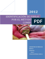 Laboratorio 2 de Fibrologia Identificacion de Fibras Por Combustion