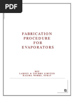 Fabrication Procedure FOR Evaporators: MFF Larsen & Toubro Limited Hazira Works, Surat