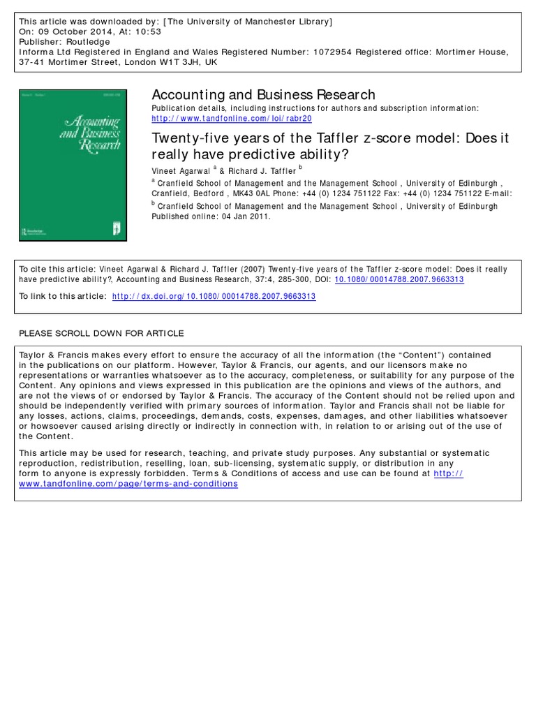 accounting-and-business-research-five-years-of-the-taffler-z-score