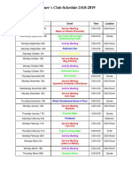 Partners Club Schedule 18-19 Student