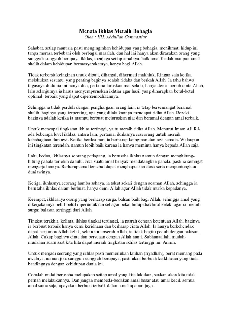 Menata Ikhlas Meraih Bahagia Pdf