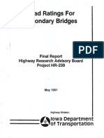 Load Ratings For Secondary Bridges