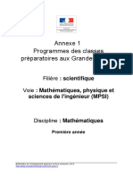 Programme Mathematiques MPSI 2013 PDF