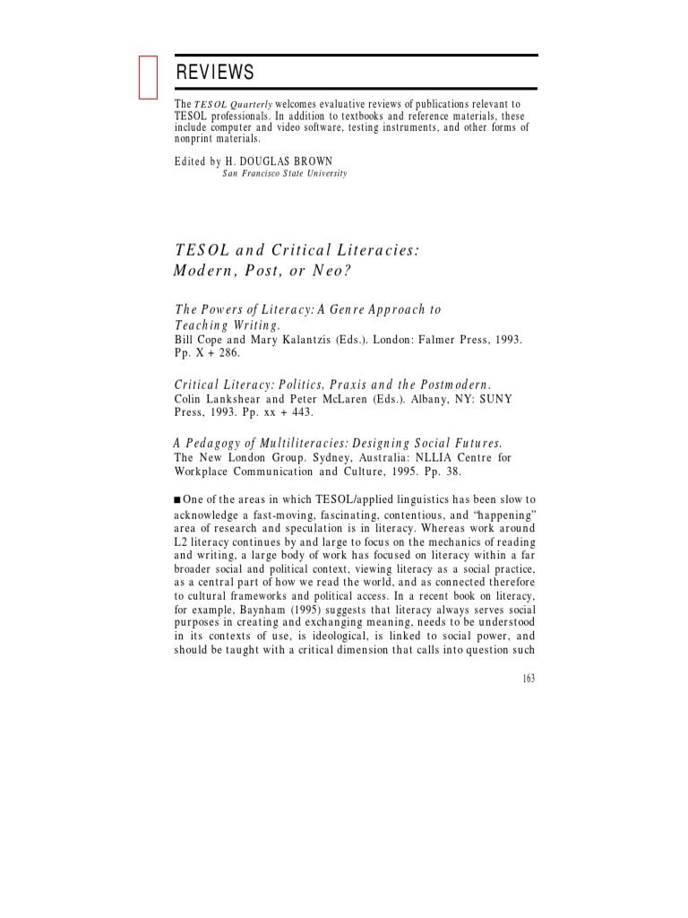 TESOL and Critical Literacies | PDF | Literacy | Semiotics