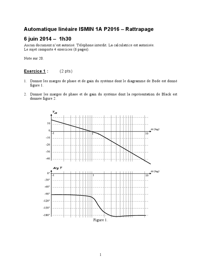 Critère du revers Bode en stabilité PDF Régulation Analyses — free download