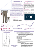 Instrucciones de Corte y Costura de Un Pantalon Fino HM2001P