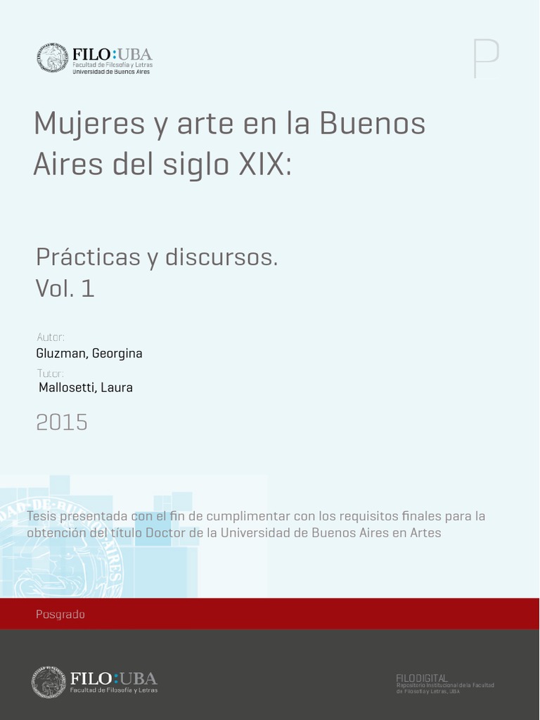 GLUZMAN, G. - Mujeres y Arte en La Buenos Aires Del Siglo XIX - Tesis ...