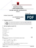 Pergjigjet e Matematikes