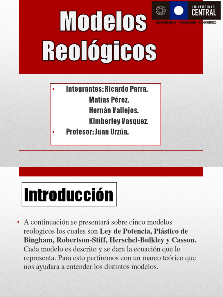 Modelos Reológicos | PDF | Viscosidad | Mecanica clasica