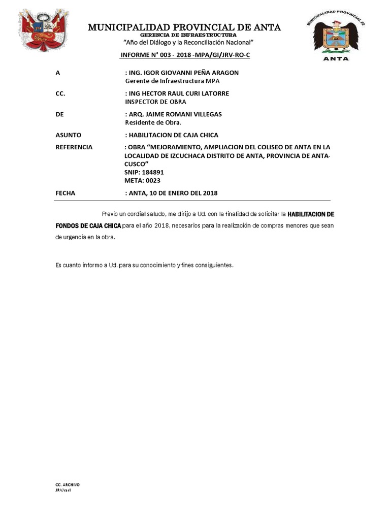INFORME #03  Pedido de Caja Chica  PDF