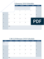 S.M.G.I/January 2010 Schedule: Sunday Monday Tuesday Wednesday Thursday Friday Saturday