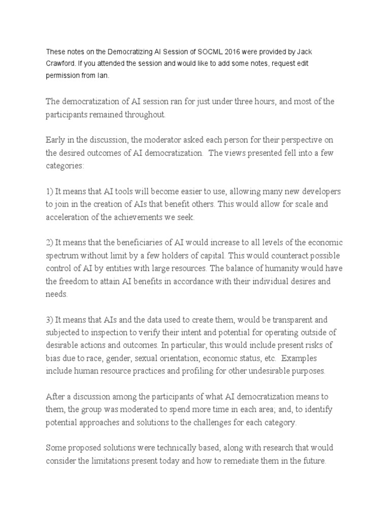 Democratizing Ai Pdf Artificial Intelligence Intelligence Ai