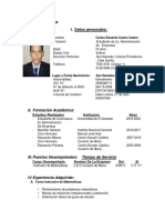 Currículo CV estudiante administración empresas