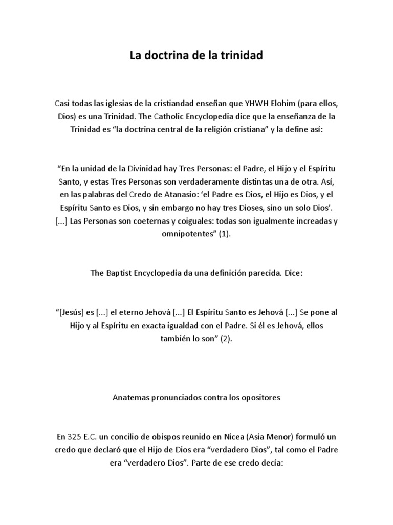 La Doctrina de la Trinidad en Cristianismo | PDF | Trinidad | Biblia