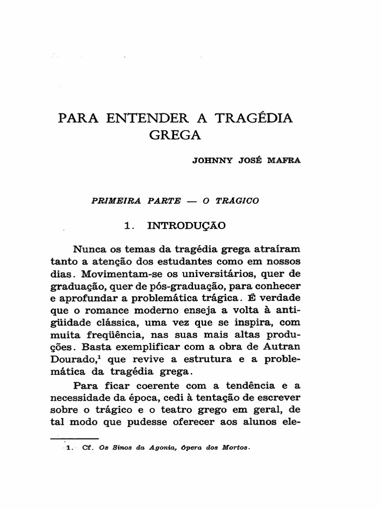 Para Entender A Tragédia Grega PDF | PDF | Tragédia | Mitologia grega