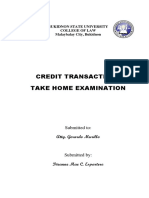 Credit Transactions Take Home Examination: Atty. Gerardo Murillo