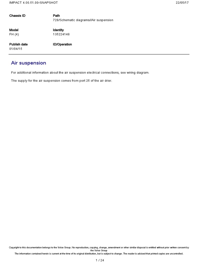 Volvo FH Air Suspension PDF Copyright Color