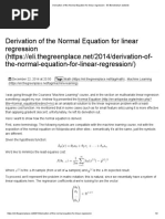 Derivation of The Normal Equation For Linear Regression - Eli Bendersky's Website