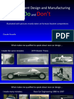 Do and Don't in Formula Student Design and Manufacturing