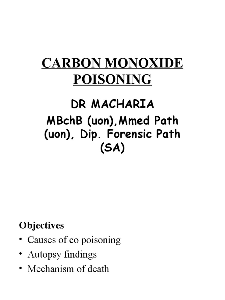 Carbon Monoxide Poisoning 4th Yr | PDF | Stomach | Chemical Process ...