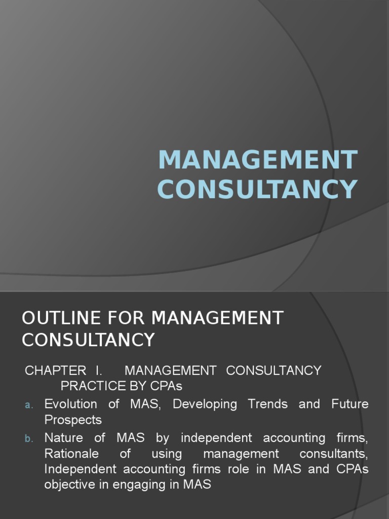 Management Consultancy Practice Part1 PDF Certified Public