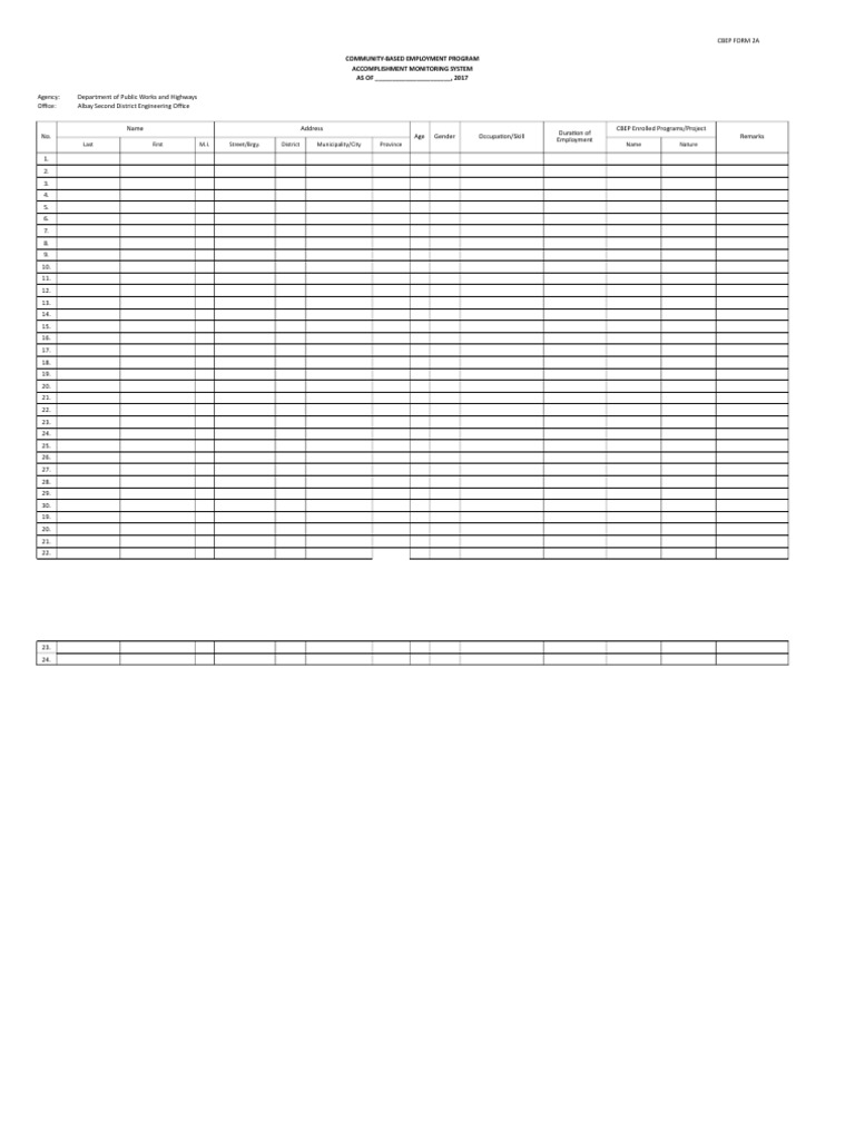 Cbep Form | PDF | Labour | Employment