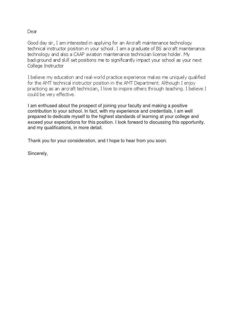 Cover Letter | PDF | College | Teachers, image size:768x1024