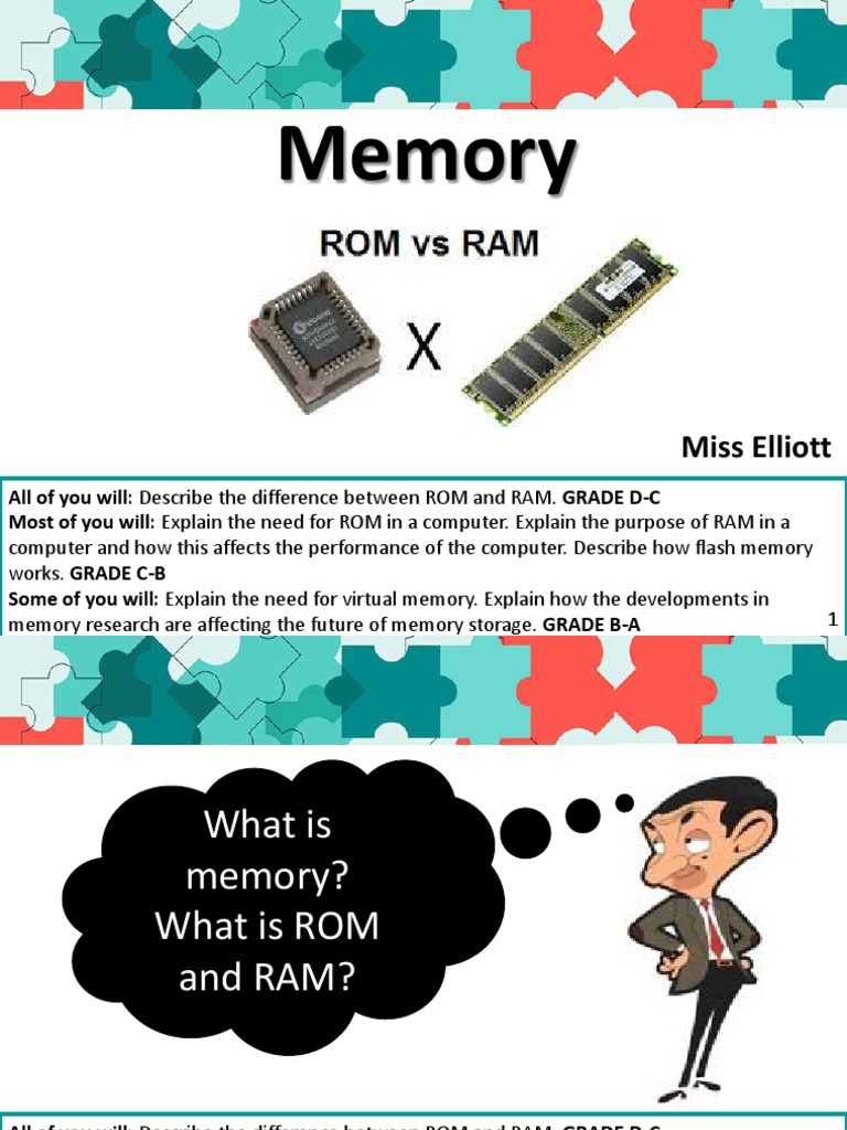 Ram and Rom | PDF | Computer Data Storage | Random Access Memory